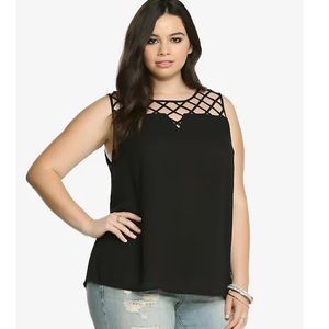 TORRID LATTICE INSET TANK TOP